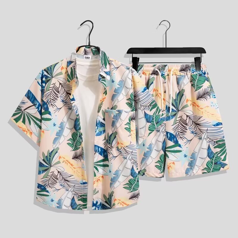 Beach Shirt Hawaiian - Set Camicia e Pantaloncini Stile Hawaiano