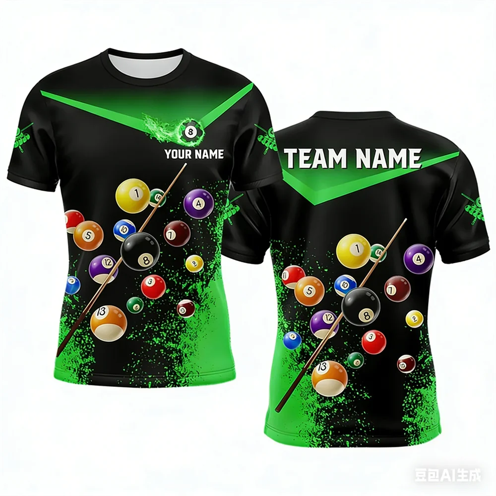 Summer Clothing Name - T-shirt Sportiva da Uomo per Biliardo,