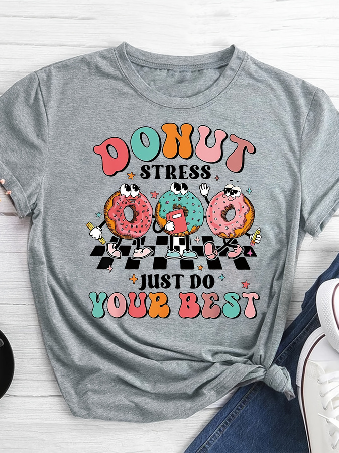 Summer Clothing Italy - T-shirt con stampa Cartoon Donut, top
