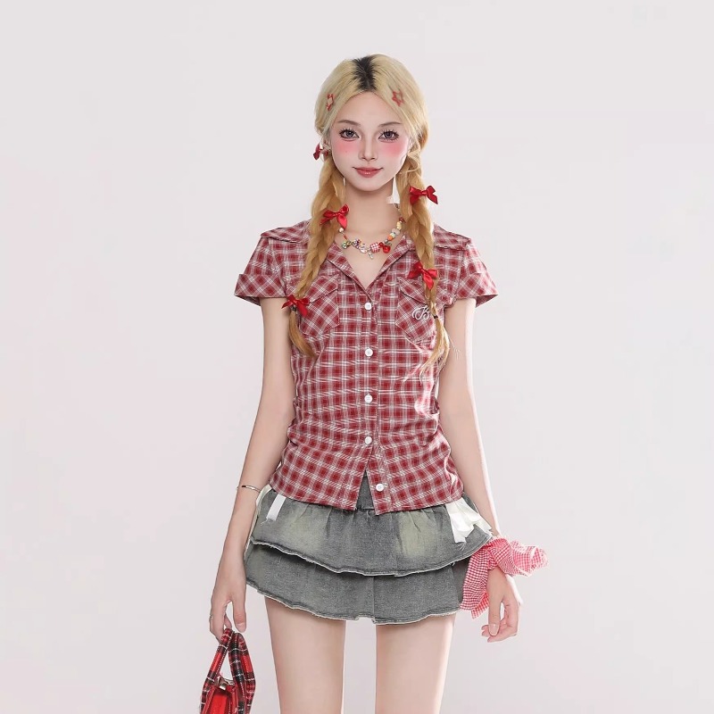 Camicia Vintage Gotica a Quadr - Summer Goth Clothing recensione e prezzo