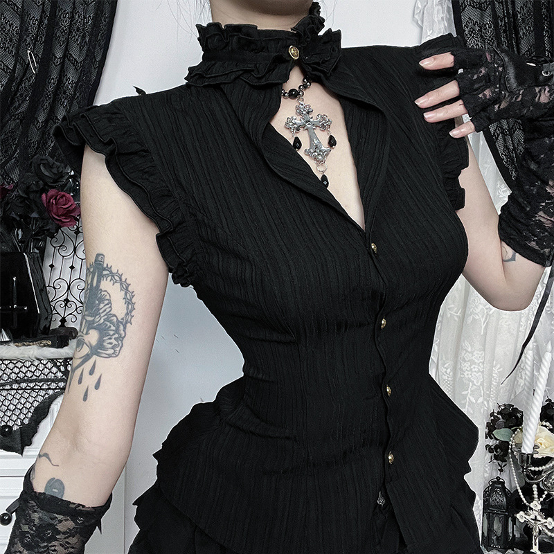Camicie e Bluse Donna Goth Dar - Summer Goth Clothing recensione e prezzo