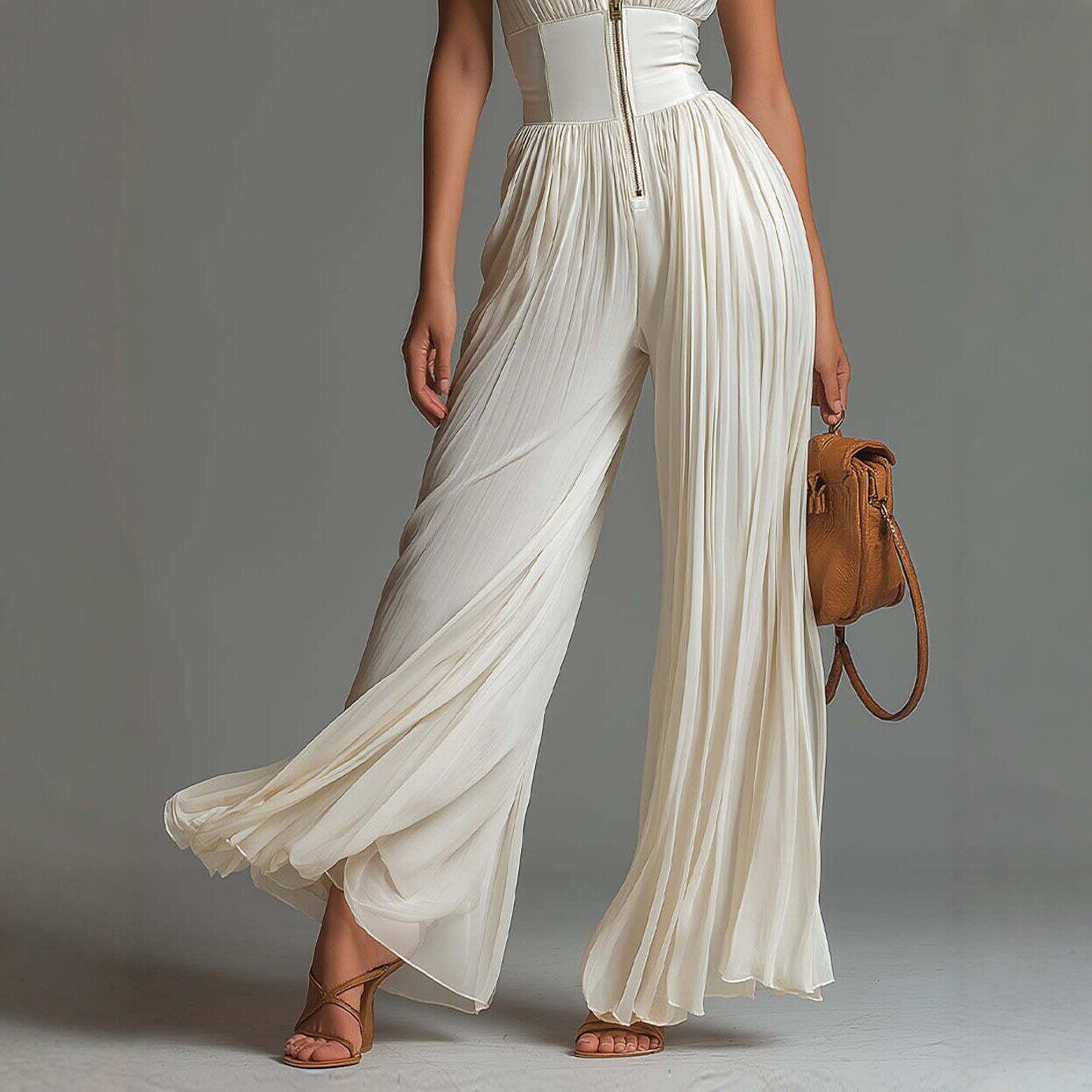 Tuta da donna in chiffon pliss - Palazzo Pant Wide recensione e prezzo