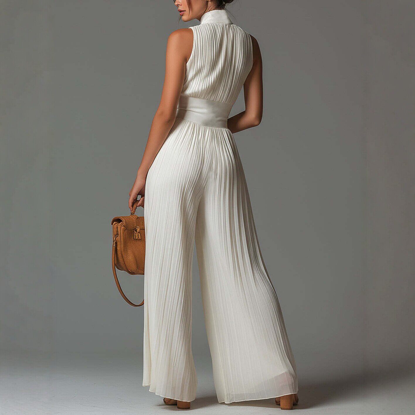 Tuta da donna in chiffon pliss - Palazzo Pant Wide recensione e prezzo